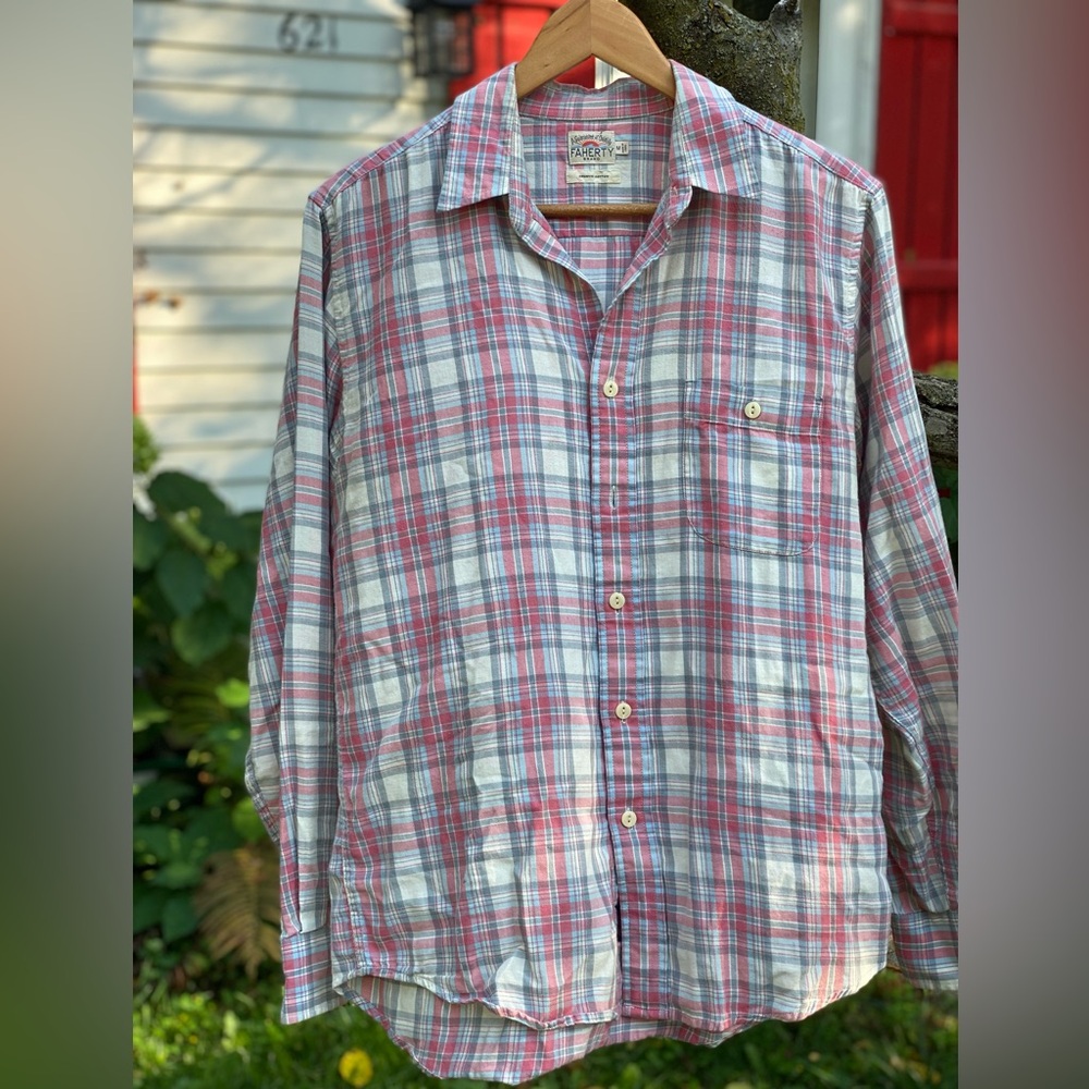 Fahery Red and White Plaid Flannel